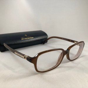 Brooks Brothers 731 6034 Eyeglass Frames Brown Rectangular Flex 55-16-140 Case